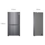 643L Net Capacity, Side By Side Refrigerator With Smart Inverter Compressor, Multi Air Flow, No Frost, Express Cool Smart Diagnosis GR-B267JQYL Dark Graphite Steel