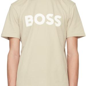 Beige Rubber-Print T-Shirt