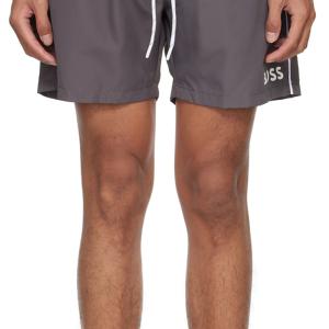 Gray Contrast Swim Shorts