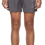 Gray Large Print Swim Shorts