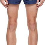 Navy Crinkled Swim Shorts