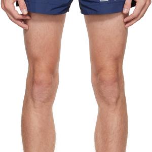 Navy Crinkled Swim Shorts