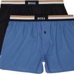 Two-Pack Blue & Black Button Boxers