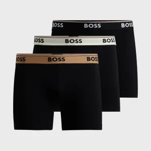 Three-Pack Black Logo Boxer Briefs