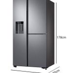 650L Gross And 602L Net Capacity Side By Side Refrigerator With Flex Zone And Water Dispenser, Digital Inverter And Space Max Technology 240 W RS65R5691SL Ez Clean Steel